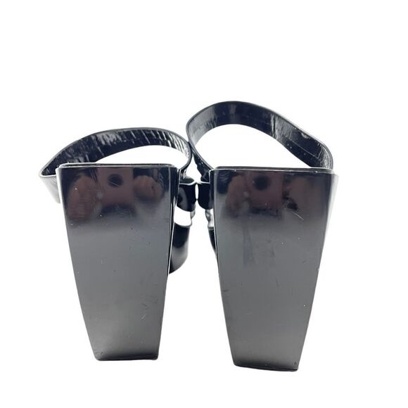 Robert Clergerie Paoli Patent Leather Slip on Cutout Wedge w Rubber Outsoles - Picture 4 of 7